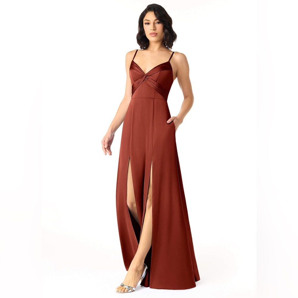 NWT Azazie Vivi Dress in Terracotta size 8